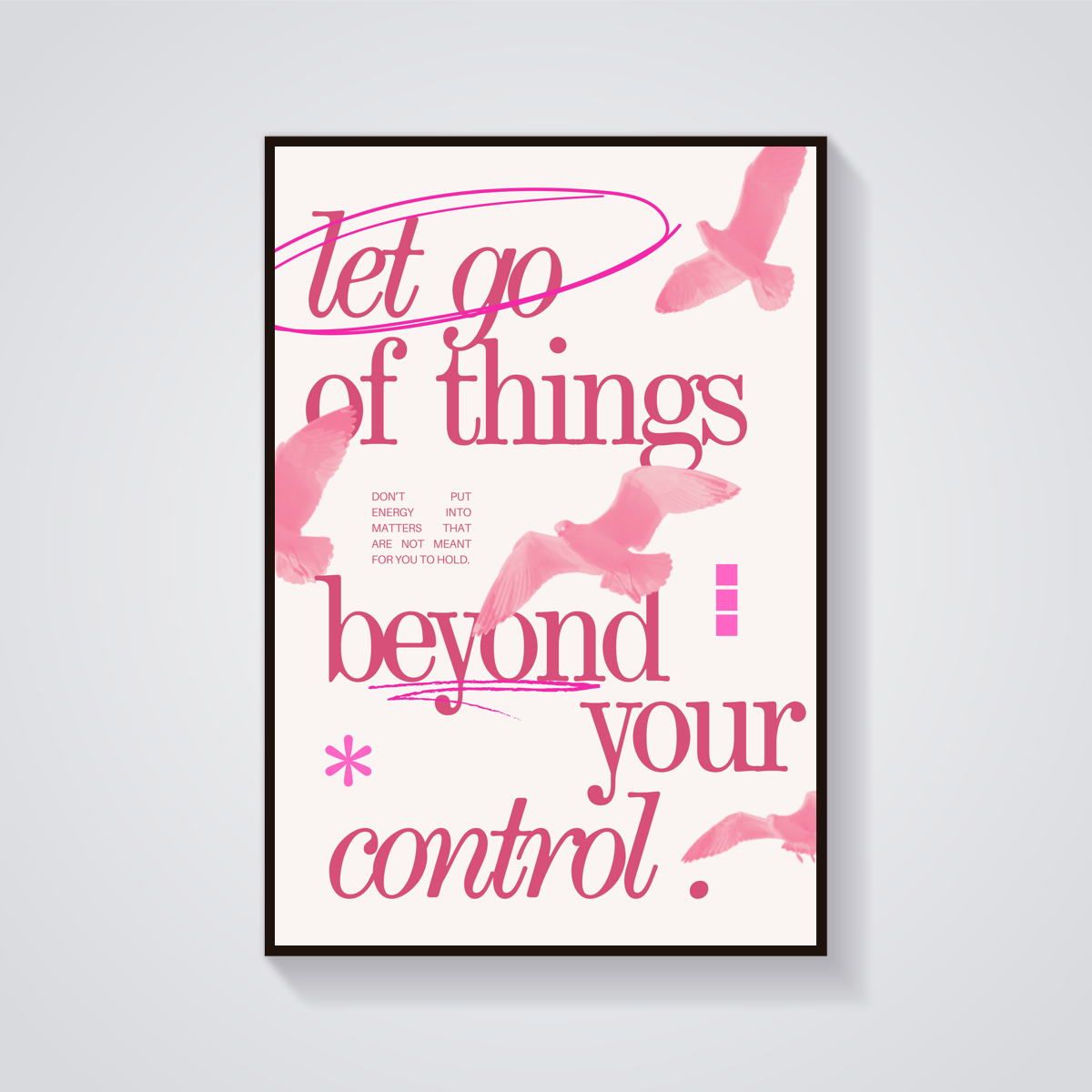 Pink Birds Letting Go Poster — vista frontale