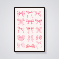 Pink Bows Coquette Poster — vista frontale