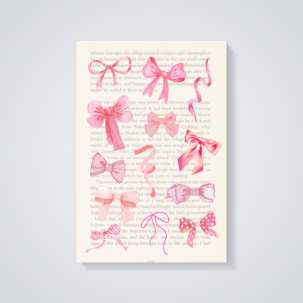 Pink Bows on Book Page Poster
