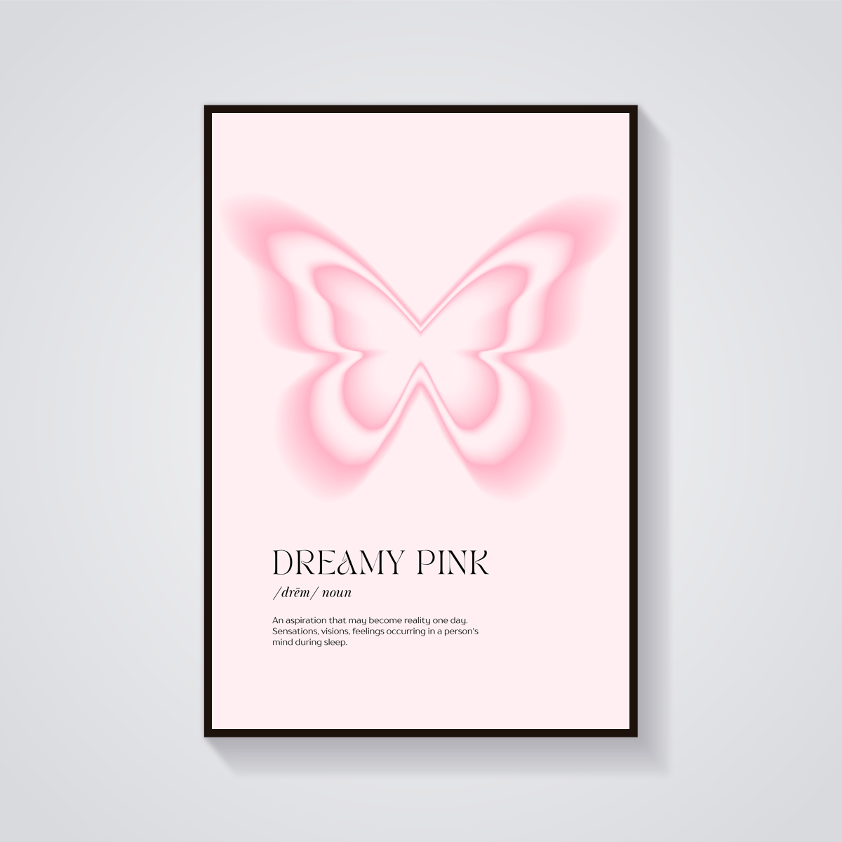 Pink Butterfly Dream Poster — vista frontale