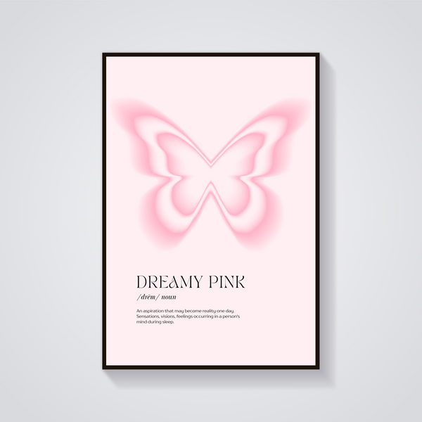 Pink Butterfly Dream Poster — vista frontale