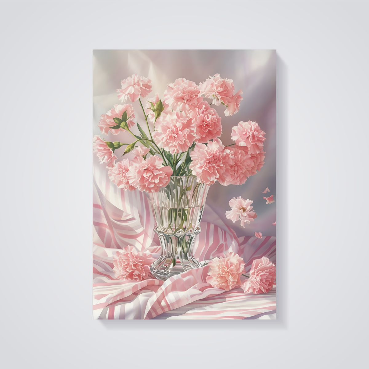 Pink Carnation Vase Poster — vista posteriore