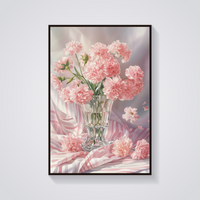Pink Carnation Vase Poster — vista frontale
