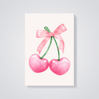 Pink Cherry Bow Poster — vista posteriore
