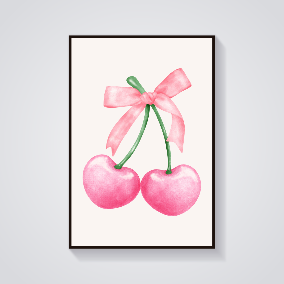 Pink Cherry Bow Poster — vista frontale