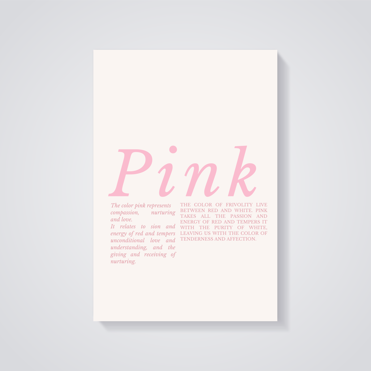 Pink Color Meaning Poster — vista posteriore