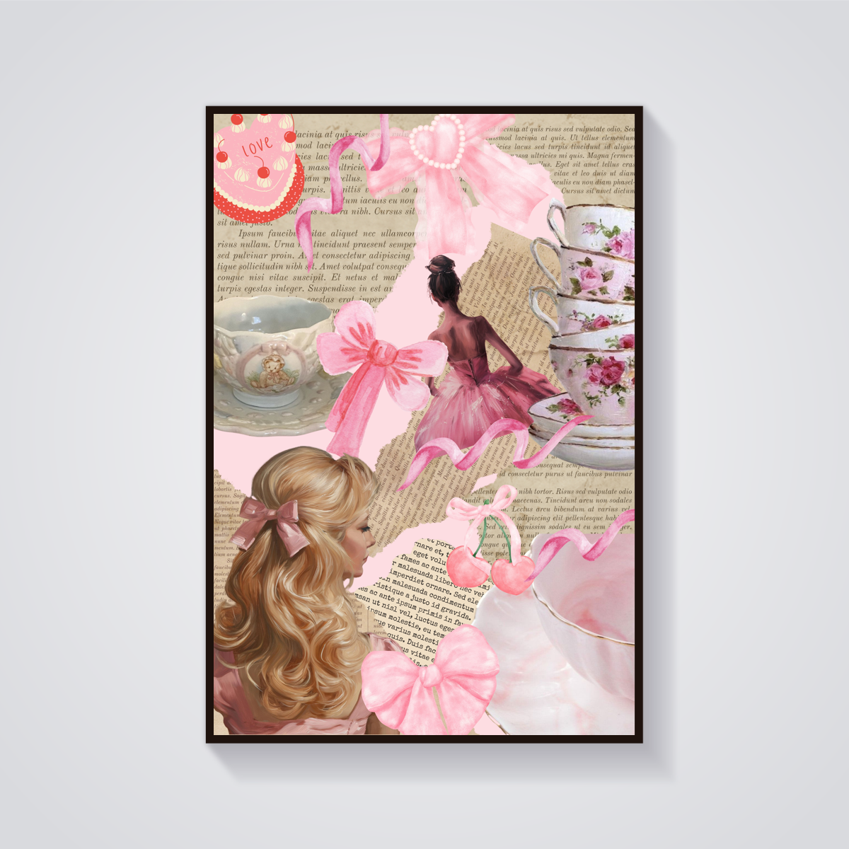 Pink Coquette Collage Poster — vista frontale