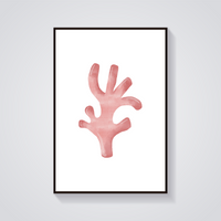 Pink Coral Coastal Poster — vista frontale