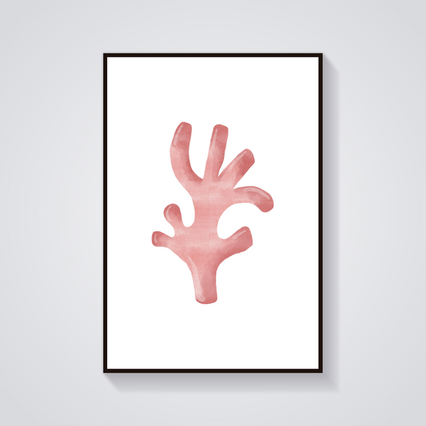 Pink Coral Coastal Poster — vista frontale