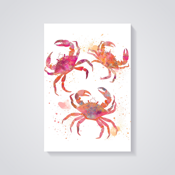 Pink Crab Trio Poster