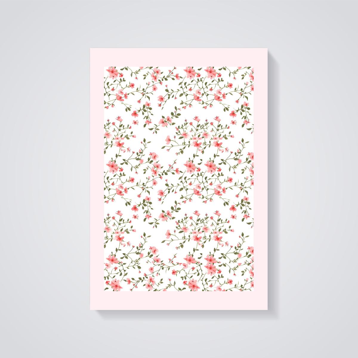 Pink Floral Aesthetic Poster — vista posteriore