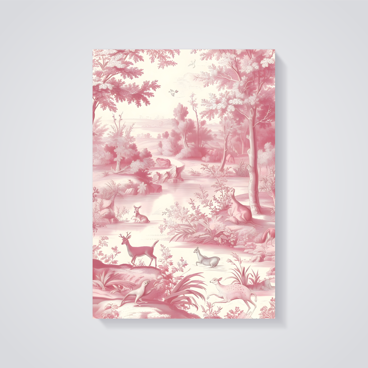 Pink Forest Deer Poster — vista posteriore