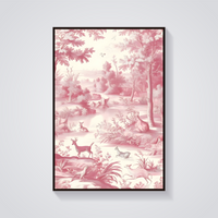 Pink Forest Deer Poster — vista frontale