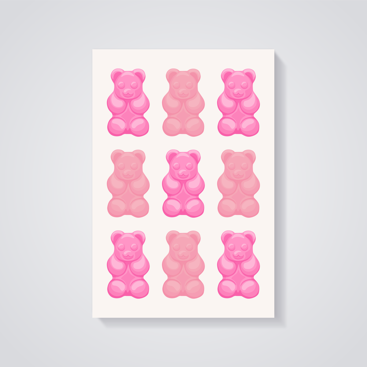 Pink Gummy Bears Poster — vista posteriore