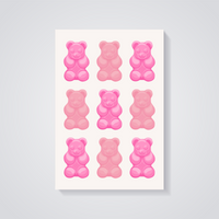 Pink Gummy Bears Poster — vista posteriore