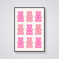 Pink Gummy Bears Poster — vista frontale
