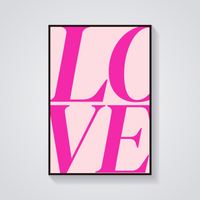 Pink LOVE Text Poster — vista frontale