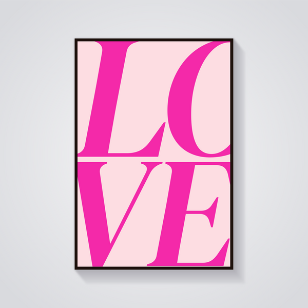 Pink LOVE Text Poster — vista frontale