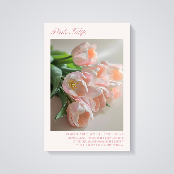 Pink Tulips Bouquet Poster