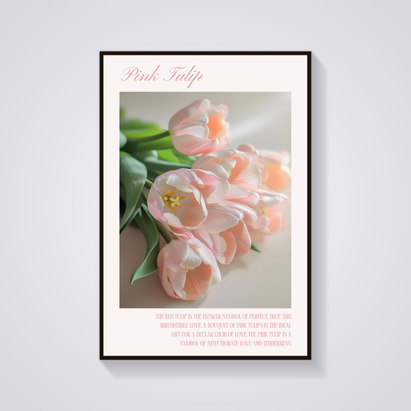 Pink Tulips Bouquet Poster — vista frontale