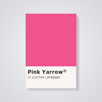 Pink Yarrow Color Poster — vista posteriore