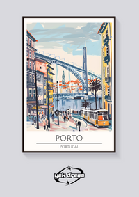 Porto Portugal Tram Poster — vista posteriore
