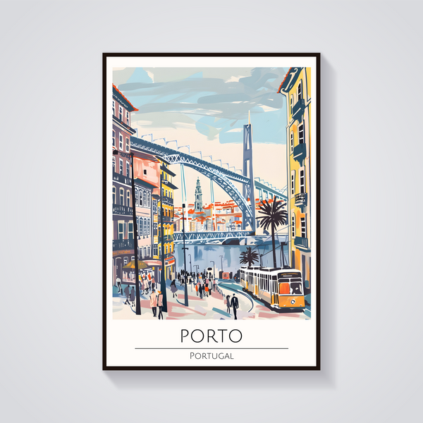 Porto Portugal Tram Poster — vista frontale