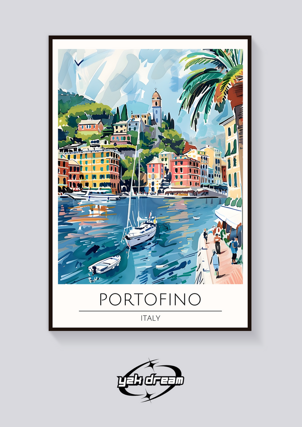 Portofino Harbour View Poster