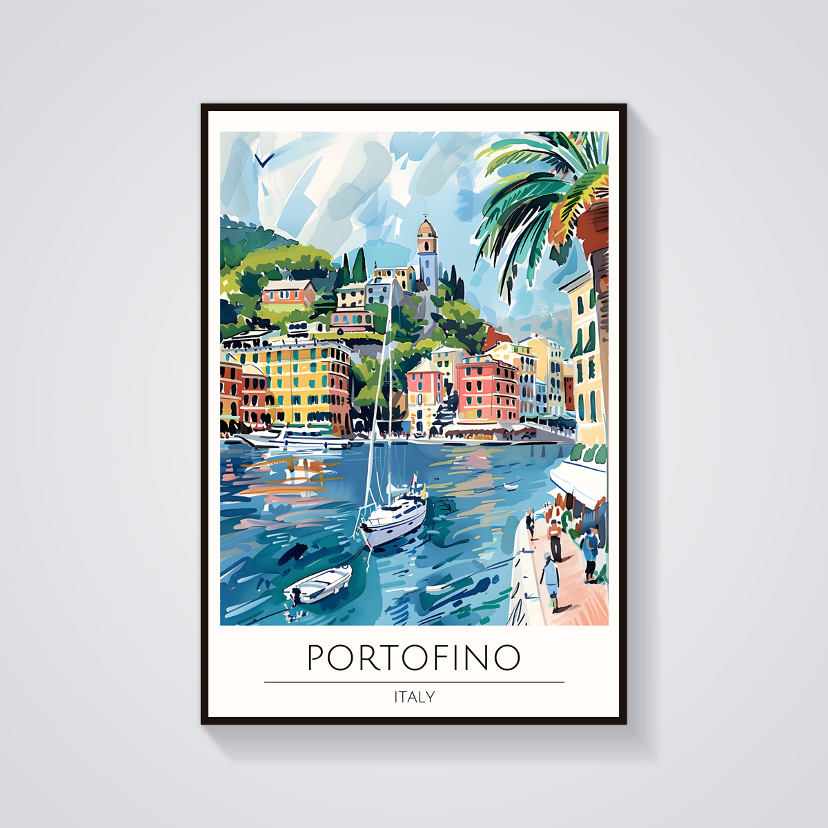 Portofino Harbour View Poster — vista frontale