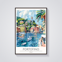 Portofino Harbour View Poster — vista frontale