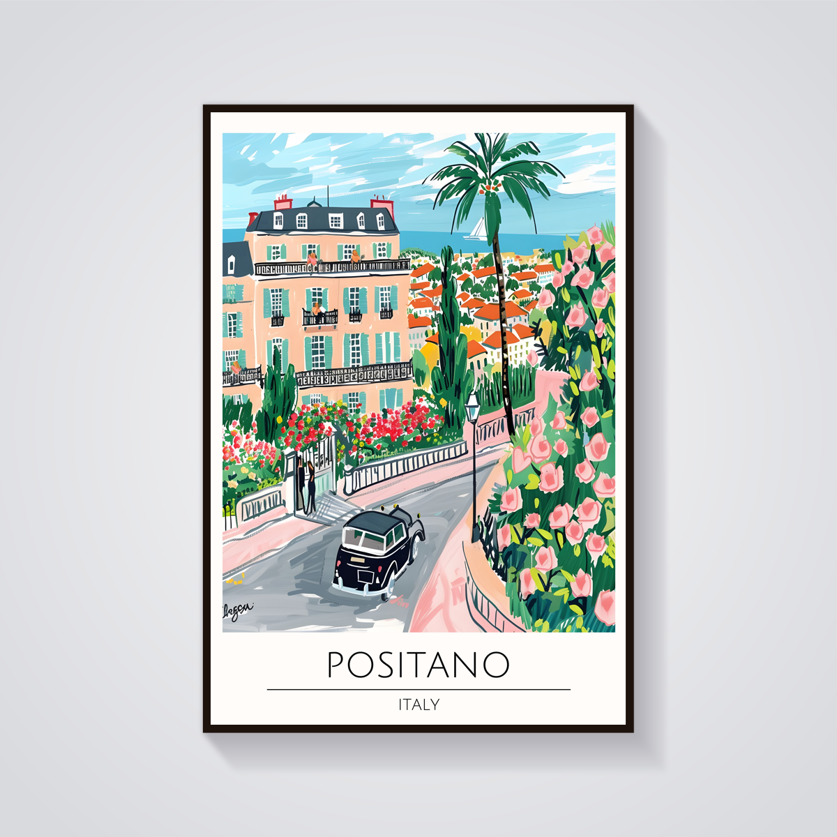 Positano Coastline Poster — vista frontale