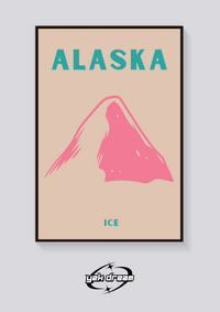 Preppy Alaska Ice Mountain Poster — vista posteriore