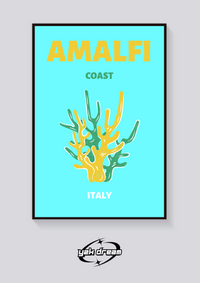 Preppy Amalfi Coast Coral Poster — vista posteriore