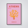 Preppy Athens Abstract Plant Poster