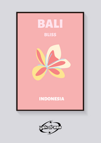 Preppy Bali Frangipani Poster — vista posteriore