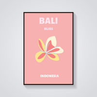 Preppy Bali Frangipani Poster — vista frontale