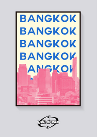 Preppy Bangkok Skyline Poster — vista posteriore
