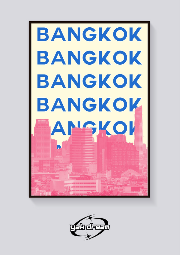 Preppy Bangkok Skyline Poster