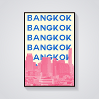 Preppy Bangkok Skyline Poster — vista frontale