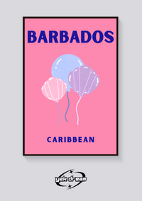 Preppy Barbados Balloons Poster — vista posteriore