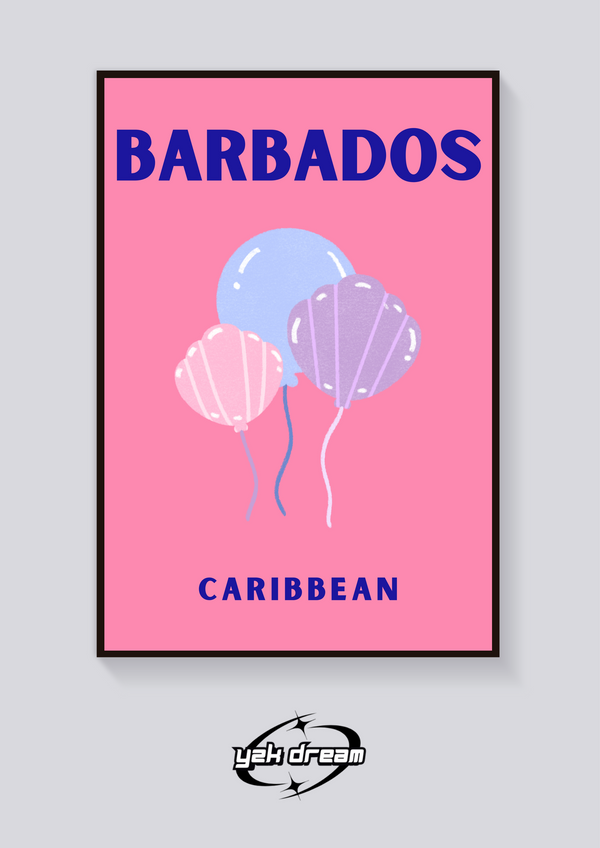 Preppy Barbados Balloons Poster