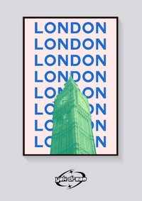 Preppy Big Ben London Aesthetic Poster — vista posteriore