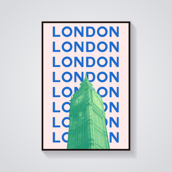 Preppy Big Ben London Aesthetic Poster — vista frontale