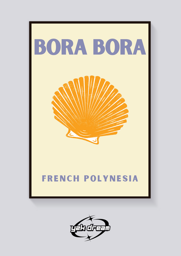 Preppy Bora Bora Seashell Poster