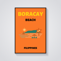 Preppy Boracay Philippines Beach Poster — vista frontale