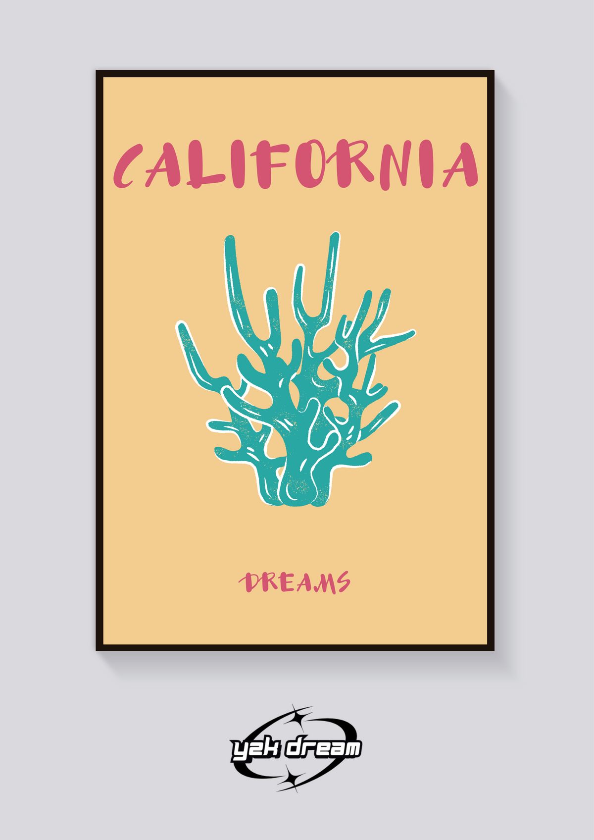 Preppy California Coral Dreams Poster — vista posteriore