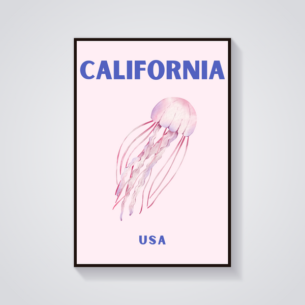 Preppy California Jellyfish Poster — vista frontale