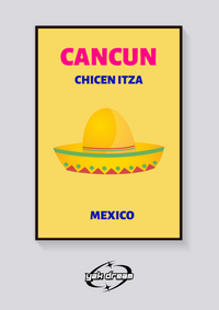 Preppy Cancun Chichen Itza Sombrero Poster — vista posteriore