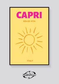Preppy Capri Italy Sun Poster — vista posteriore
