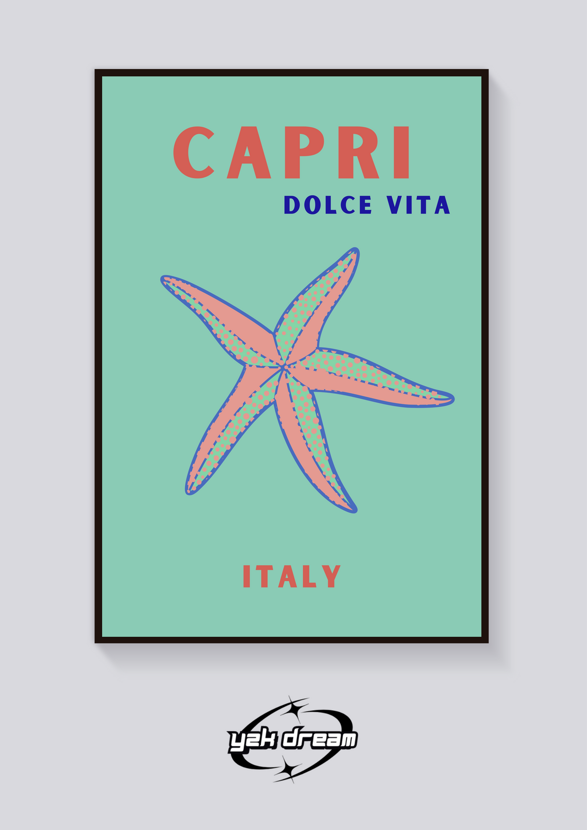 Preppy Capri Starfish Poster — vista posteriore